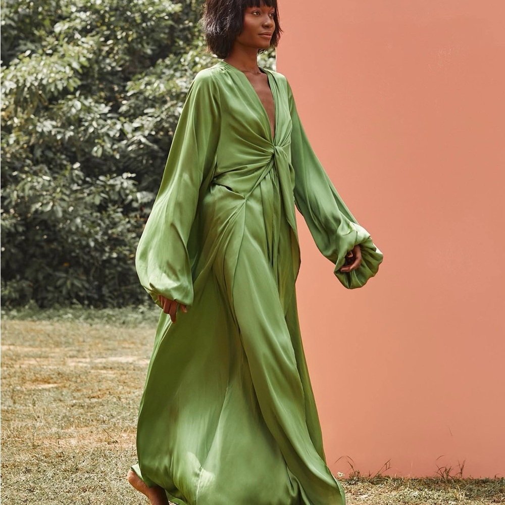 ANDREA IYAMA NIA Elegant Green Maxi Dress